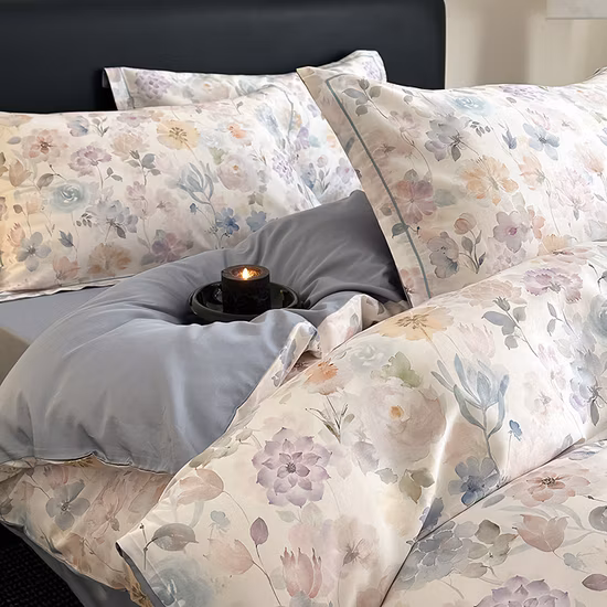 Luxury Print Breathable Soft Baby Suitable Cotton Print Embroidery Bedding